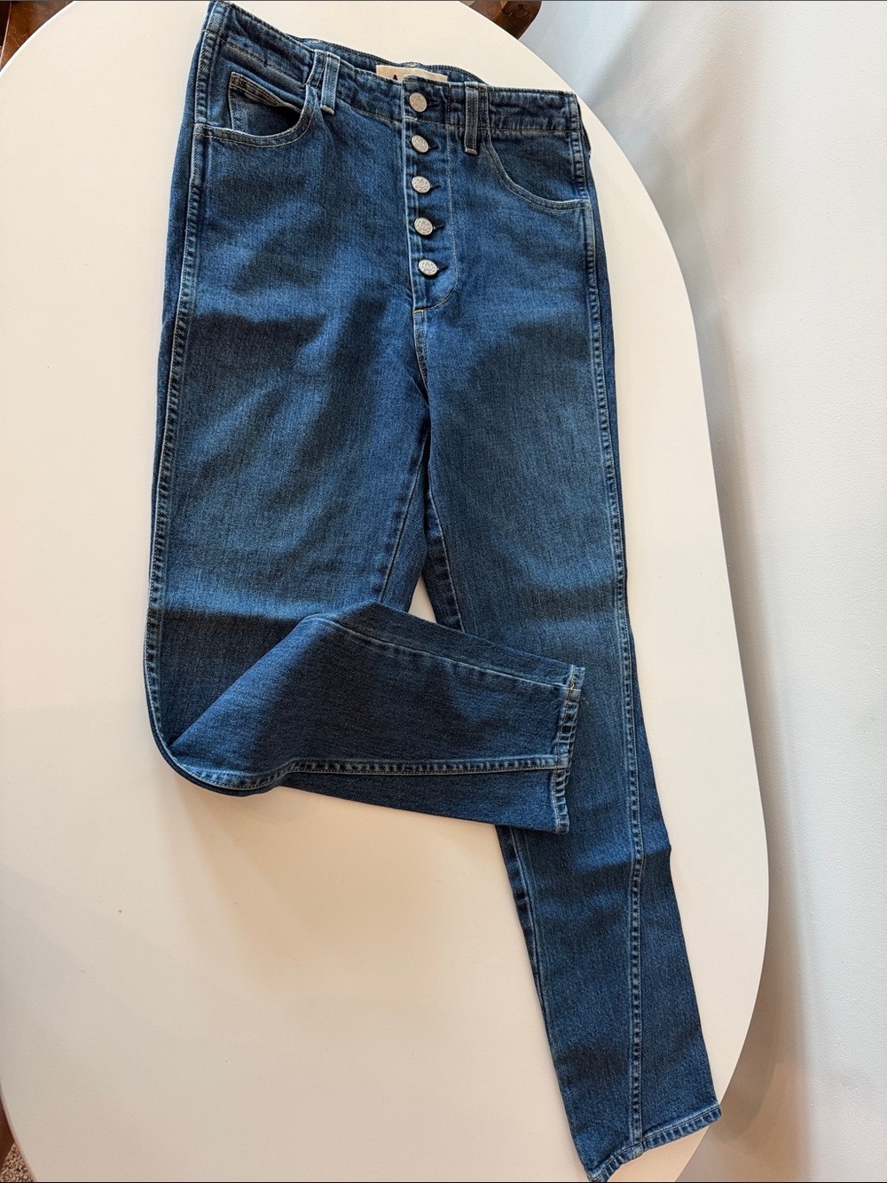 Amo slim dock Jean High-Rise Dark Blue Button-Fly Women's Jeans